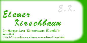 elemer kirschbaum business card